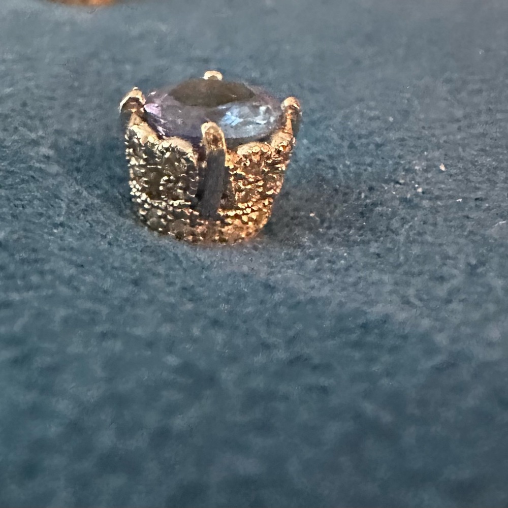 Genuine 2CT Ceylon Blue Sapphire and Diamond Earrings